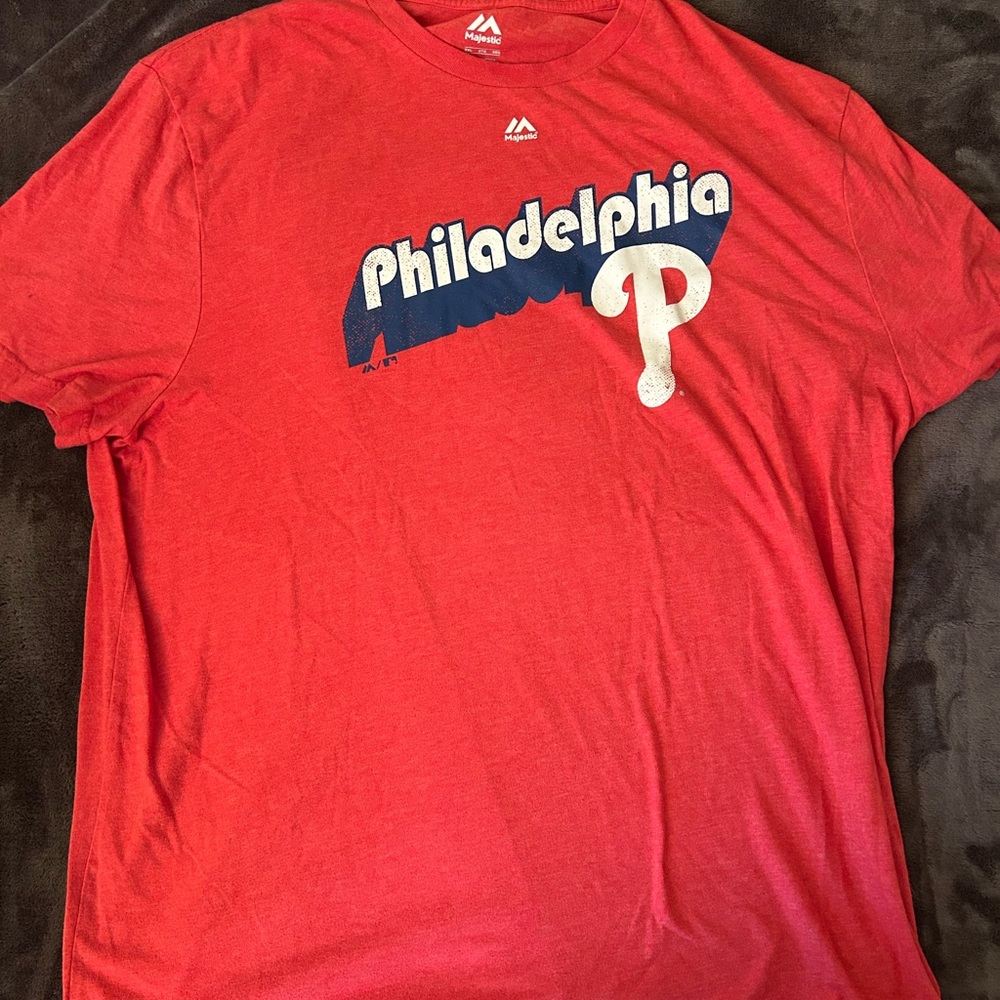 Majestic Red Philadelphia Phillies Tee
